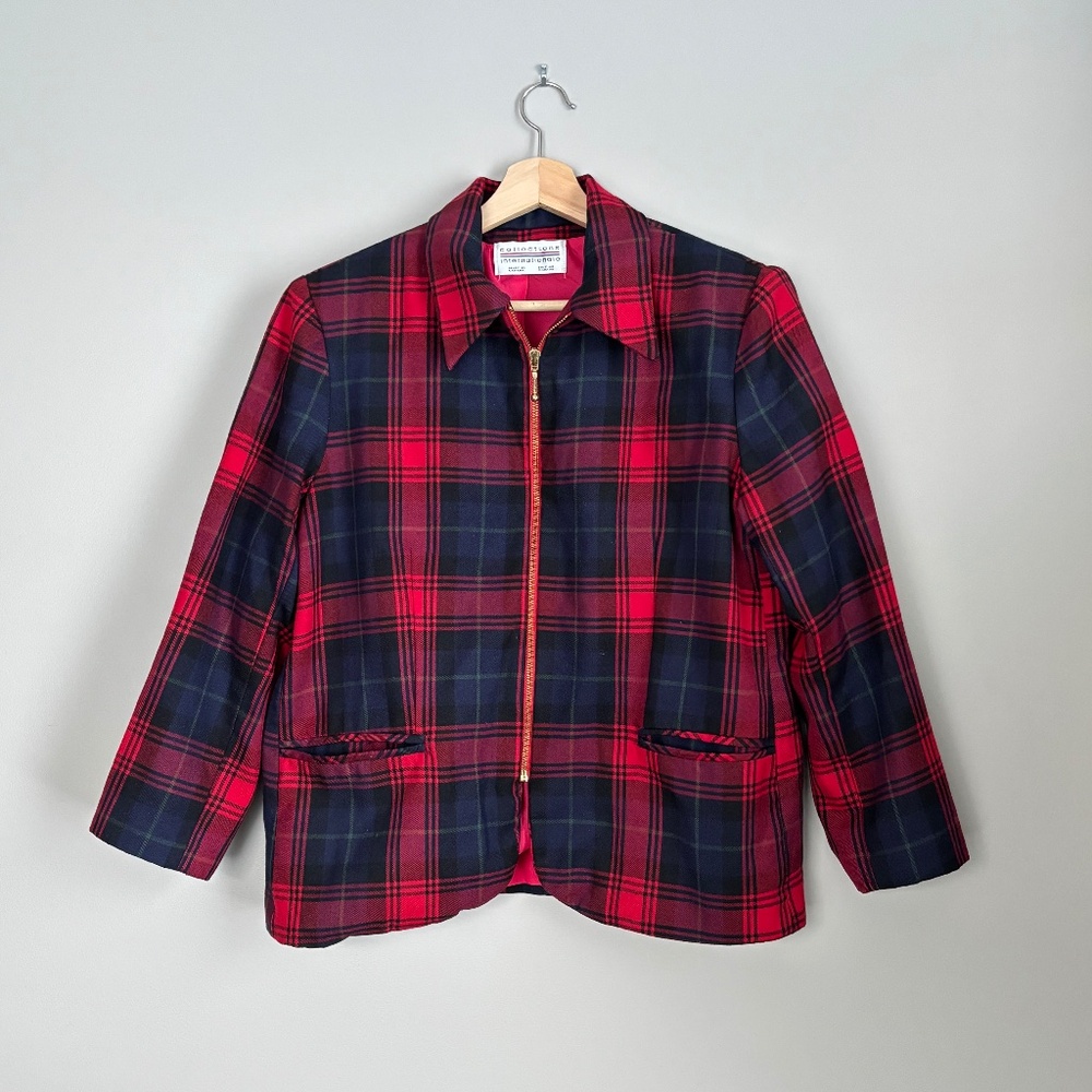 Vintage Wool-Cashmere Blend Plaid Blazer size M